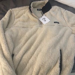 BNWT Zyia cream teddy 1/4 zip pullover